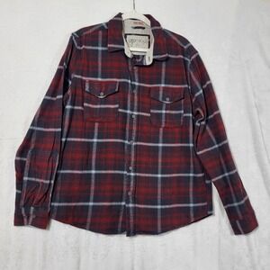 Gramicci Shirt Mens Large Red Plaid Flannel Button Up Long Sleeve Cotton Casual